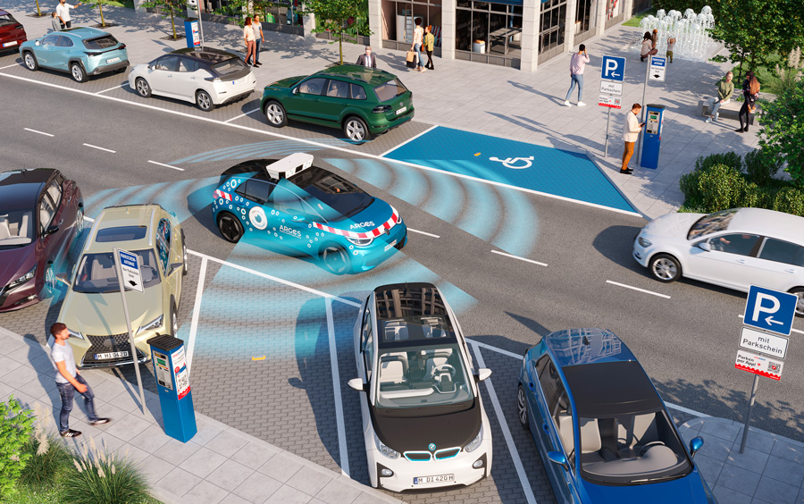 Das ARGOS Scan-Car erfasst mit moderner Software die Kennzeichen von parkenden Autos und überprüft in kurzer Zeit die Parkerlaubnis