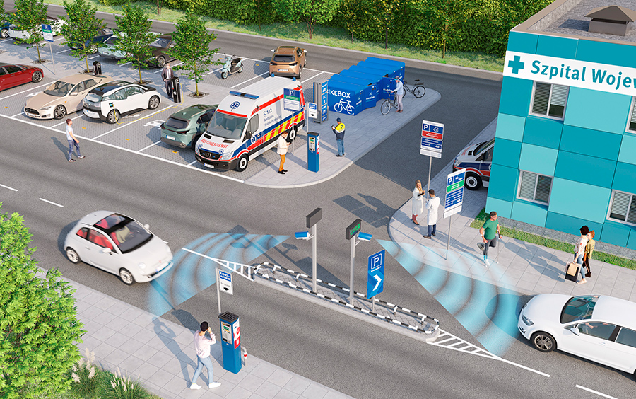 Inteligentne systemy parkingowe ParkField wdrażane są przez naszych ekspertów m.in. na terenie szpitali